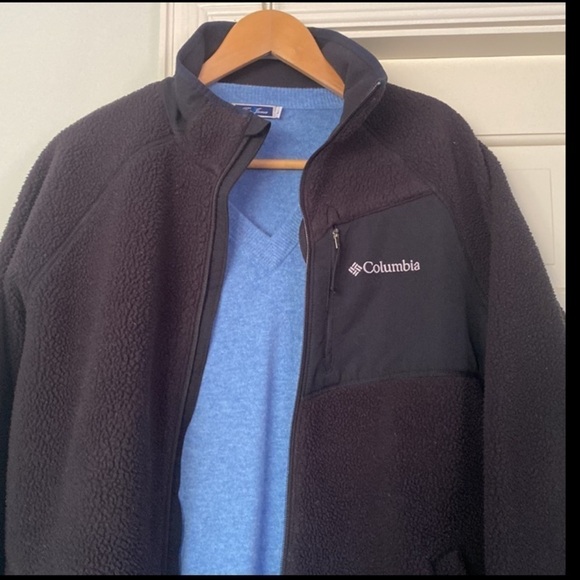 Columbia Men’s Omni Large Fleece Coat Jacket Black Winter Ready Warm - Picture 8 of 12